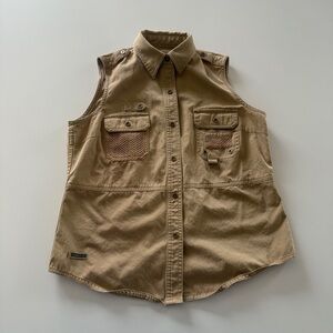 Ralph Lauren-Fishing-Cargo-Safari-Vest-Vintage-Tan-Fisherman Core- Petite Small